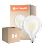 Voordeelpak 6x Ledvance  Classic LED E27 Globe Filament Mat 11W 1521lm - 827 Zeer Warm Wit | Vervangt 100W